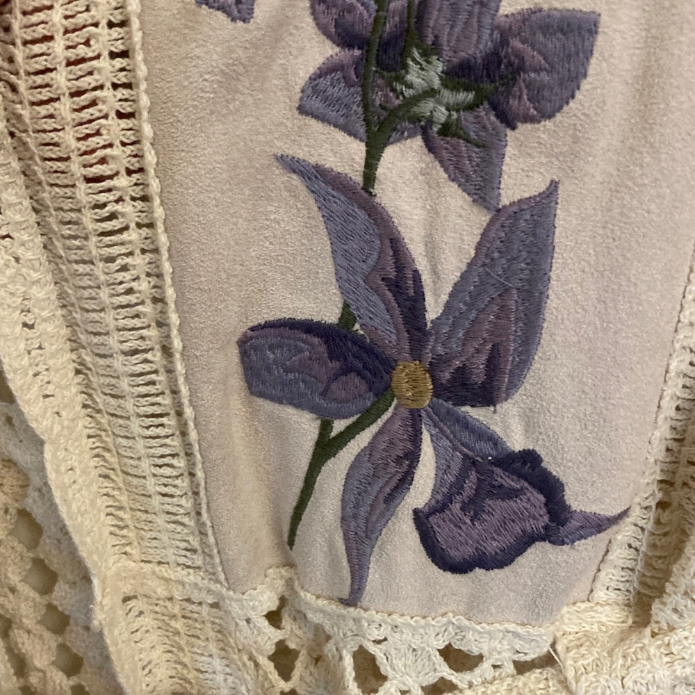 Handmade Boho Crochet Cardigan with Floral Embroidery - Picture 3 of 14
